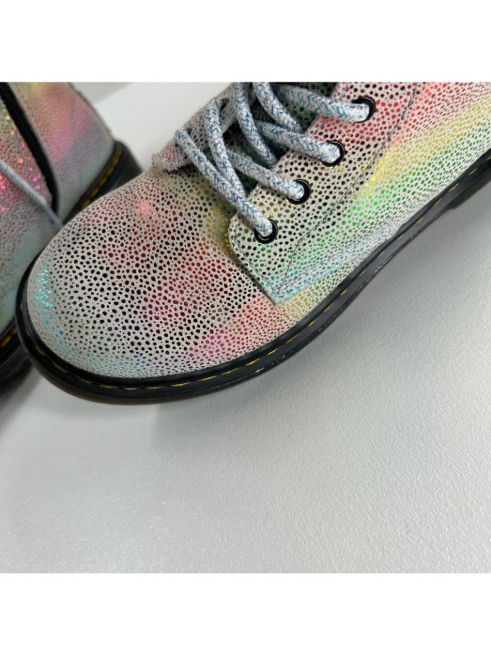 Dr Martens AirWair 1460 Pascal J Boots Kids US 2 Zip Leather Rainbow Iridescent - Picture 10 of 15